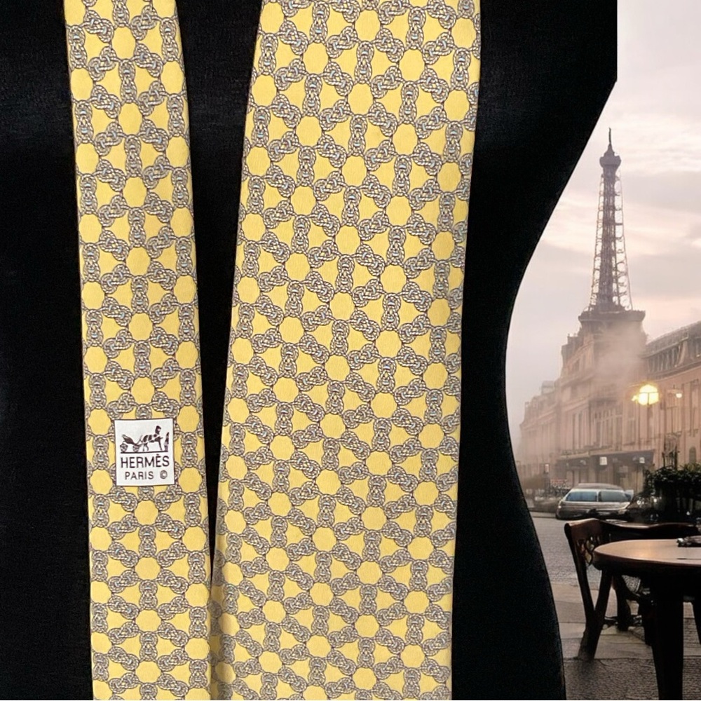 💖 Hermès Chain Motif Silk Tie 💖